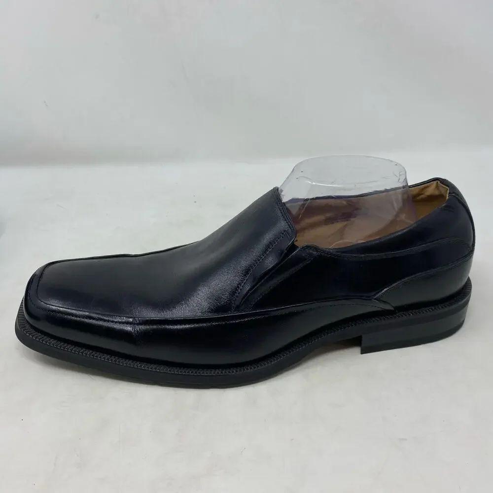 Florsheim Black Leather Moc Toe Slip On Shoes Mens Size 10.5